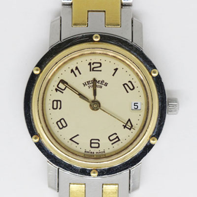 エルメス（HERMES）クリッパー　オーバーホール・リューズ交換修理・料金の紹介です。